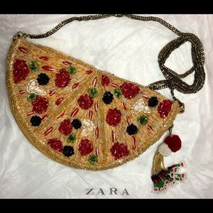 Zara Beaded Pizza Crossbody Purse